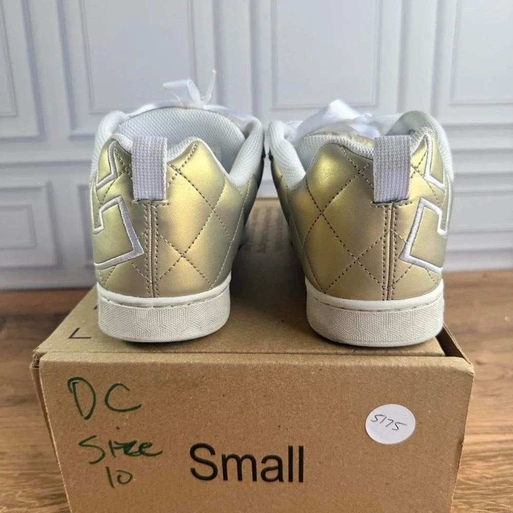 DC Shoes gold trainers, Size US 10